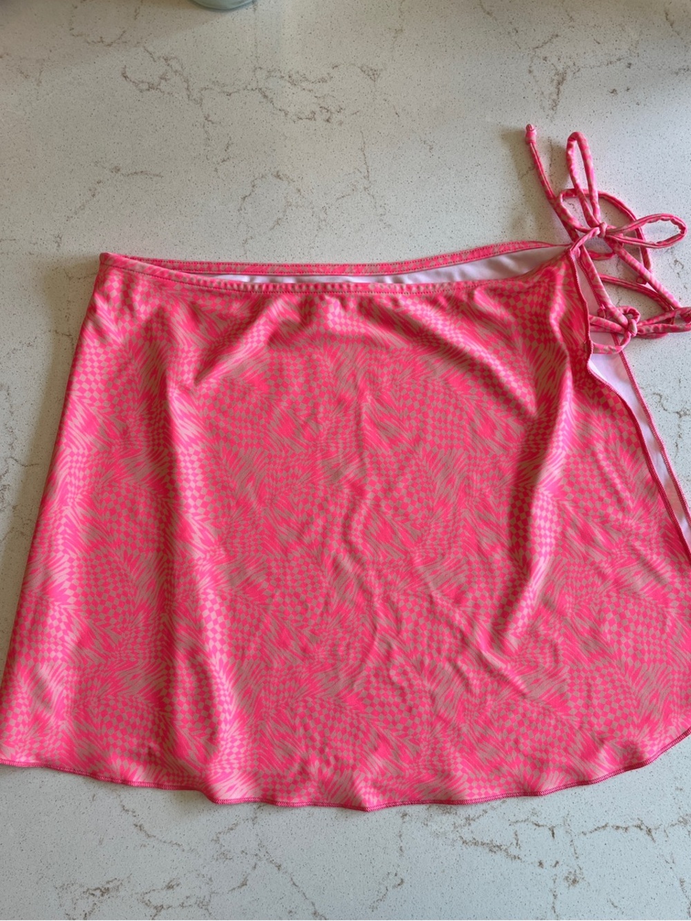 aerie Neon Pink Tie-Side Swim Wrap Skirt